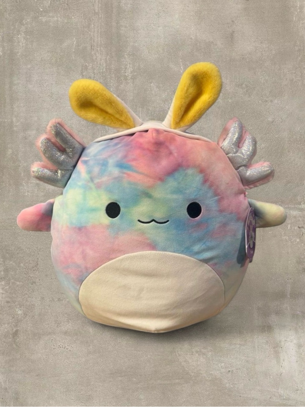 12" Squishmallows Jazwares TInley Stuffed Animal Plush Tie Dye Axolotl Bunny Ear